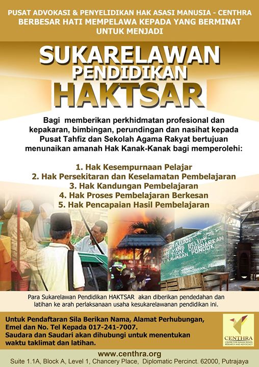 Centre For Human Rights Research and Advocacy shared Segerakan Haktsar’s post.